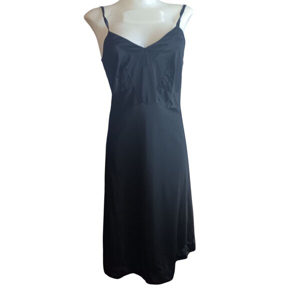 Vintage Women's Slip Dress 34 Small Munsingwear 1960's Goth USA Black Panel - Picture 1 of 6